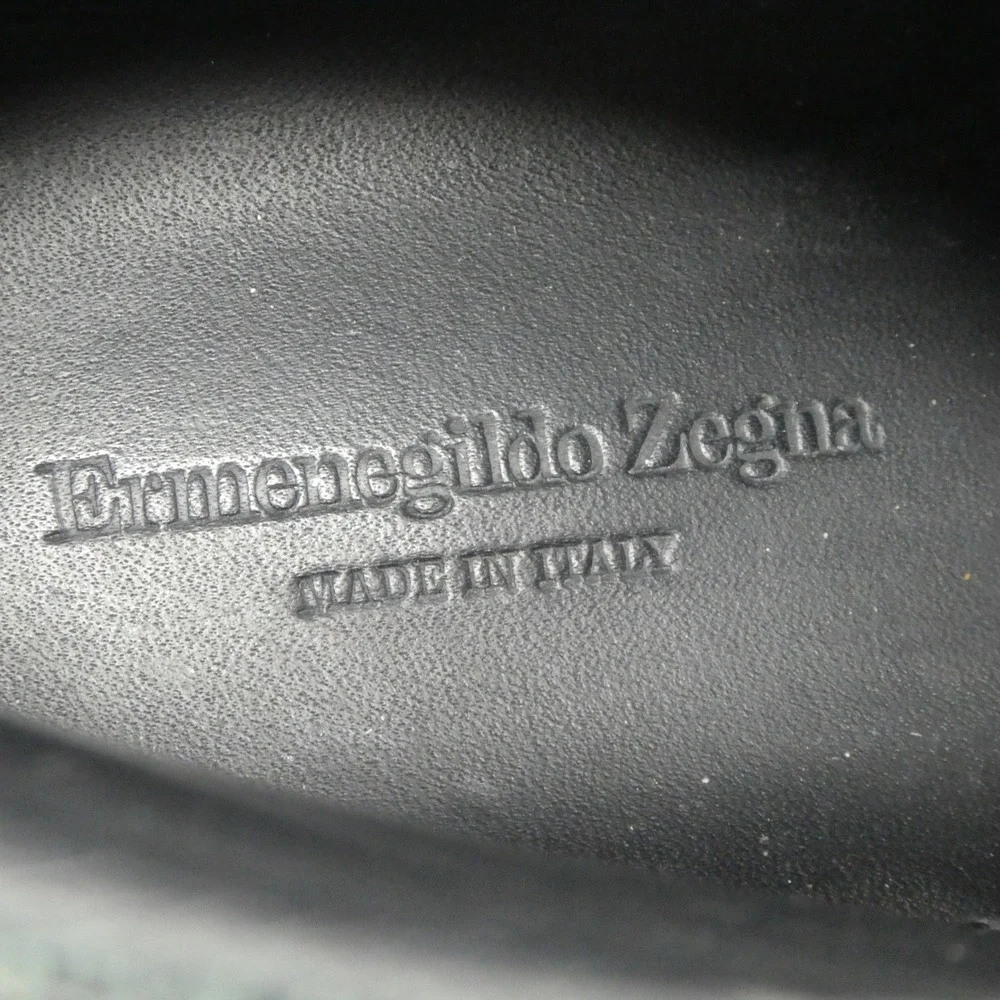 Ermenegildo Zegna Chukka Boots Men 11.5 Black Polished Leather Italy